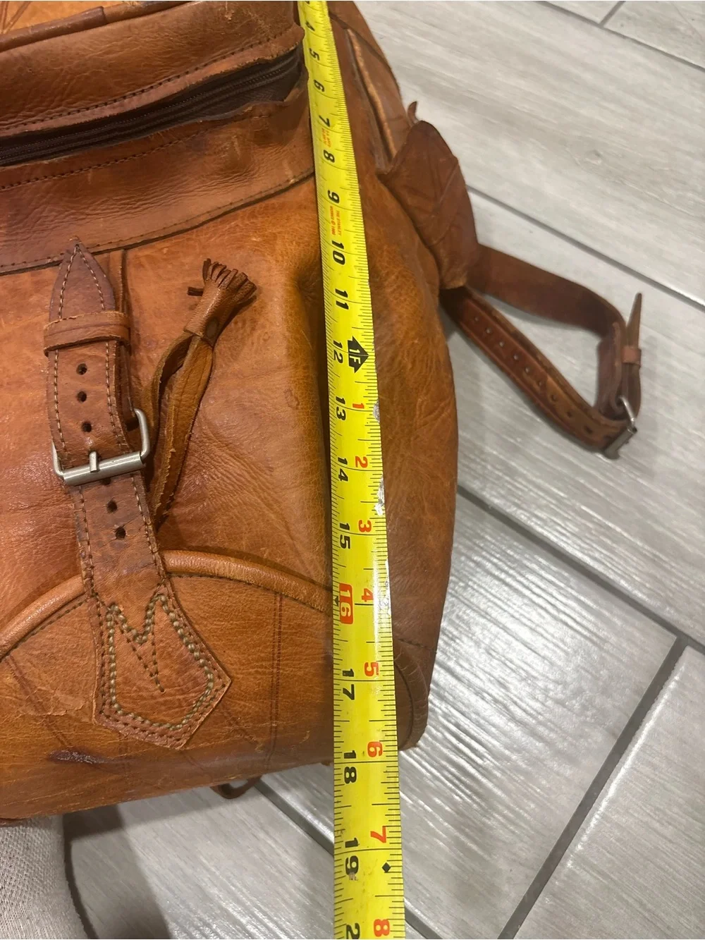 Vintage Brown Leather Men's Backpack - Classic Casual Carry